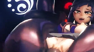 Yelan Gets Her Pussy Fucked Hard in Full Nelson by a Big Mitachurl Sloppy Sex Sounds Version