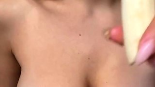 Abby Rao Having Fun With A Banana And A Hot Titty Fuck