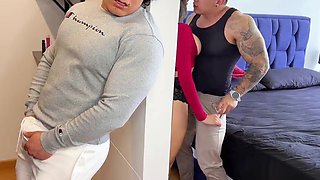 Nerd fucks his hot busty stepsister after her bf creampied her