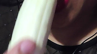 Looking sexy eating a banana