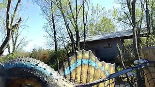 Small Café on the Terrace with a Transparent Top and a Mini Skirt No Panties