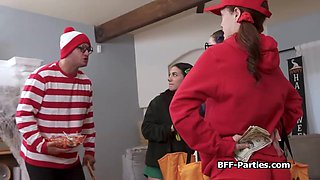 Candy and cock for slutty thief girlfriends