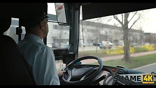 Shame4k. blond principal with perfect hooters displays her tricks