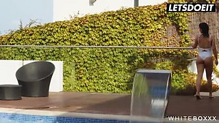 Hairy Festival (Ginebra Bellucci) Gets Fucked by the Pool in an Explicit Outdoor Encounter - WHITEBOXXX