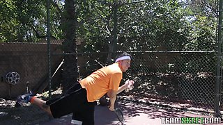 Athletic Bitch Goes Wild On The Tennis Court