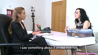 Female agent - sheer top taunt turns into Wet Pussy 69 bang