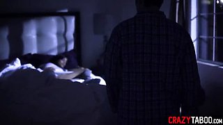 Savannah Sixx gets rough teen sex from big cock stepdad during sleepover