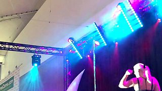 Amateur Blonde Chick Strips To Thong