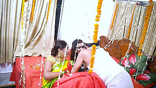 Tharki Sasurji Hardcore Threesome Fuck with Young Mallu Wife and Wife's Sister at Home Full Movie. Hindi Audio