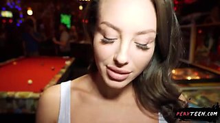 Crazy Brunette Cheats with Big Dick in Bar While Girlfriend Watches - Mandy Waters & Victor Ray