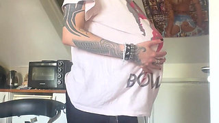 Skinny Goth Huge Belly Rapid Pregnancy at the Doctors Office