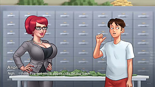 Big boobs Tina fucks monster cock Anon on a big pile of money - gameplay part 4