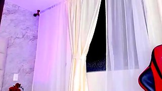 Big tit brunette amateur fucks a dildo close up