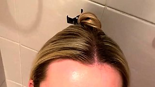 Blonde amateur blowjob POV in public