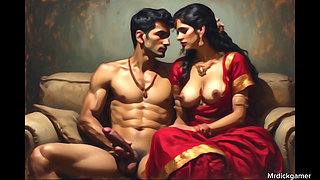 Indian aunty and her stepdaughter sex with stranger in restaurant