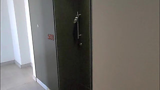 Shy Girl Gets Convinced in Elevator to Swallow a Stranger's Cum