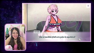 Amateur waifu gives a blowjob in a casting couch setting inspired by My Hero Academia