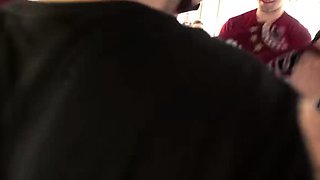 Busty Blonde Pikup A Train And Get Gang Banged