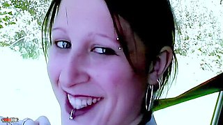 Gothic Brunette Hitchhiker Lou-ann Pays For Ride With Hardcore Anal Sex