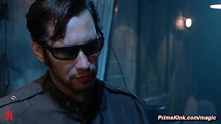 Blindfolded babe screwed in the alley