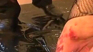 Covered her pussy with candle wax