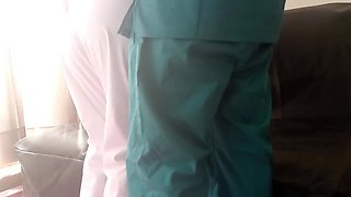 ARE YOU SURE THERE ARE NO CAMERAS??? Nurse having fuck-fest, wants to have lovemaking, but there's a voyeur camera!!! I expect she doesn't catch me - home movie