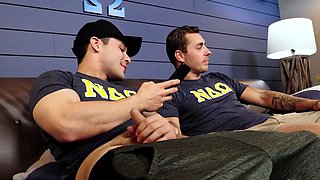 Fraternity inked stud assravaging jock