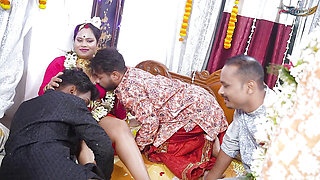 DESI MALLU NEW MARRIED WIFE HARDCORE GANGBANG FUCK WITH HER FOUR HUSBAND'S FRIENDS FULL MOVIE ( HINDI AUDIO )