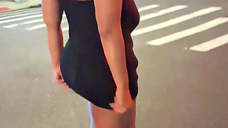 Mini Skirt Thick Legs Tease Puerto Rican Woman High Heel Platform Shoes Thong