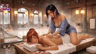 Sensual Onsen Night - Breast Caress & Neck Licking