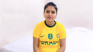 Step brother fucking his beautiful step sister while betting on a football game.(Full Bangla  Audio)