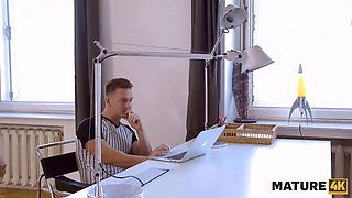 Mature4k. man screws fabulous sex actress over forty in her unshaved muff