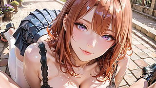 Busty Japanese Waifu in Lacy Lingerie White Stockings Gets Passionate Outdoor Creampie in Traditional Garden Hentai