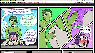 Teen Titans - Emotional Illness Pt. # 2 Raven Fucks Beast To Heal With Car Toon