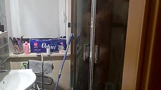 Step Sister In Leather Bodysuit Gives Blowjob & Finger In Ass - Big Cum In Mouth After Shower