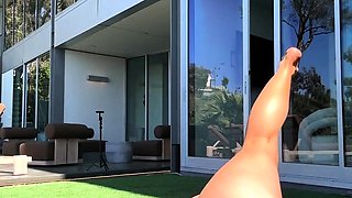 Victoria Queen Rides Her Dildo In Garden
