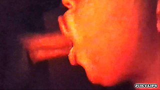 Juicy Lips-brings Him to the Red Room to Sloppily Deepthroat His Dick