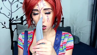 Bondage fetish solo toying hussy