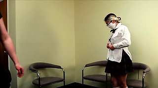Fetish lesbian domina spanks ass