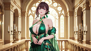 From Sun-drenched Balconies to Starry Terraces, She Wears a Stunning Green Halter Gown That Screams Elegance and Tease.