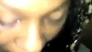 Black Homemade Cheating Slut Sucks Dick in Bathroom