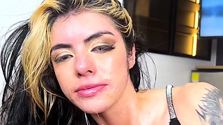 Group sex hardcore double blowjob swallowing cum