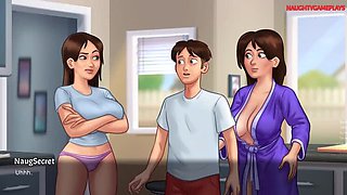 Summertime Saga - Busty MILF Landlady Helps Tenant's Wet Dream, They Get Caught! 3D Hentai XXX