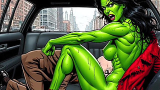 Horny Muscular MILF Dominatrix Fucks in the Car