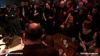 Bound fisted and nailed in public