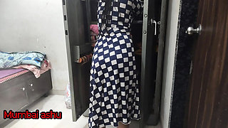 Indian maid gets her big ass fucked from behind after sucking cock - homemade desi bhabhi creampie