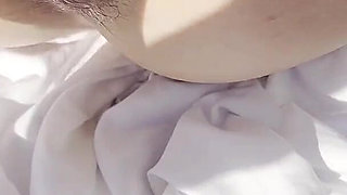 Woman Fountain Fister Around Her Pool