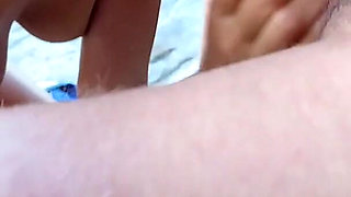 Babe Likes to Suck Big Dick on the Beach - Hot Teen 18yo Brunette Gives Extreme Sloopy Blowjob in POV