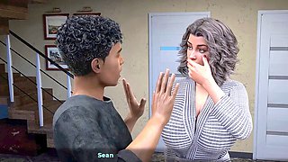 Hentai anime, futanari sex, eye contact blowjob