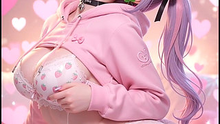Little Cute Neko Kawaii Anime Girl Pink Hair